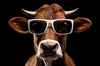 Glasses cow sunglasses livestock. 