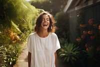 Laughing outdoors adult dress. AI generated Image by rawpixel.
