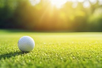 Grass field golf sunlight. AI generated Image by rawpixel.