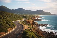 Ocean road outdoors nature. AI generated Image by rawpixel.