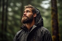 Forest beard adult man. 