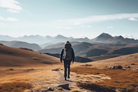 Mountain backpack walking adult. 