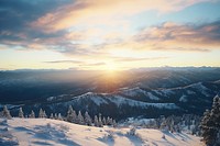 Snow landscape outdoors horizon. 