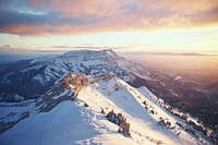 Snow landscape mountain outdoors. 