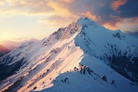 Snow landscape mountain outdoors. 