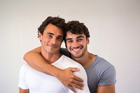 Smile adult men togetherness. AI generated Image by rawpixel.