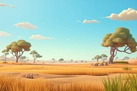 Landscape panoramic outdoors savanna. AI generated Image by rawpixel.