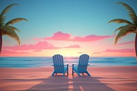 Beach furniture outdoors horizon. AI generated Image by rawpixel.