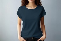 Blue crewneck t-shirt, design resource