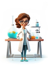 Scientist cartoon biotechnology biochemistry. AI generated Image by rawpixel.