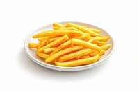 Plate fries food white background. AI generated Image by rawpixel.