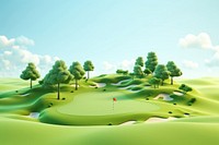 Golf outdoors cartoon nature. 