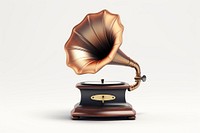 White background technology gramophone lighting. 