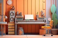 Studio keyboard piano chair. AI generated Image by rawpixel.