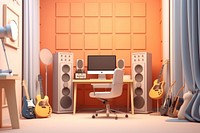 Furniture guitar studio chair. AI generated Image by rawpixel.