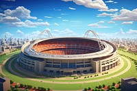 Stadium architecture outdoors building. AI generated Image by rawpixel.