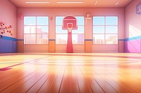 Basketball flooring cartoon sports. 