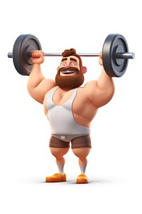 Weightlifting cartoon sports gym. 