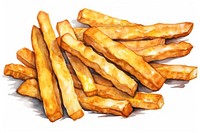 Bread fries food white background. AI generated Image by rawpixel.