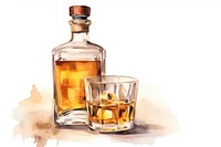 Bottle whisky glass drink. AI generated Image by rawpixel.