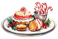 Dessert plate christmas table. AI generated Image by rawpixel.