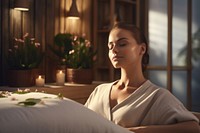 Adult woman spa contemplation. AI generated Image by rawpixel.