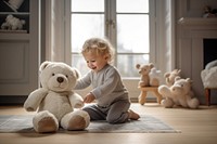 Baby toy sitting white. AI generated Image by rawpixel.