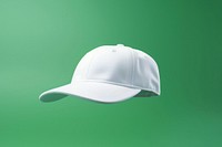 Green white cap green background. 