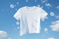 T-shirt bubble white sky. 