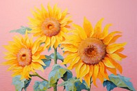 Sunflower painting plant pink. 