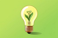 Light lightbulb cartoon green. 