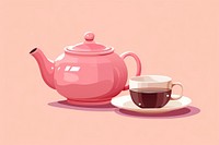 Cup teapot pink mug. 