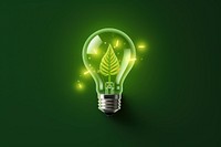 Light green lightbulb electricity