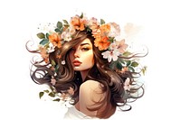 Flower portrait female adult. AI generated Image by rawpixel.