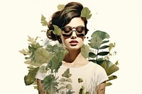 Plant sunglasses portrait adult. 