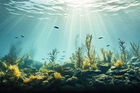 Ocean fish sea underwater, digital paint illustration. AI generated image