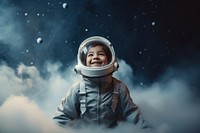 Astronaut smiling child night. AI generated Image by rawpixel.