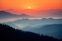 Mountain landscape outdoors sunrise. 