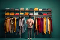 Clothing adult consumerism arrangement. AI generated Image by rawpixel.