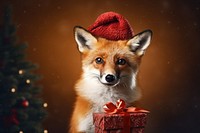 Fox christmas wildlife portrait. AI generated Image by rawpixel.