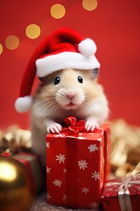 Hamster christmas portrait mammal. 