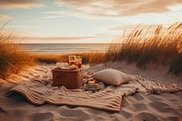 Furniture picnic beach sand. 