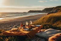 Outdoors nature picnic beach. 