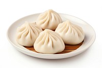 Food dumpling plate white background. AI generated Image by rawpixel.