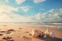 Seashell sky outdoors horizon. 