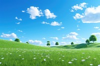 Green sky backgrounds grassland. AI generated Image by rawpixel.