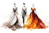 Fashion sketch drawing wedding