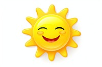 Sun white background anthropomorphic happiness. 