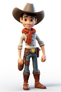 Cartoon cowboy toy white background. AI generated Image by rawpixel.