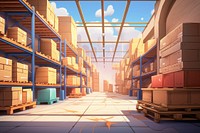 Warehouse architecture building delivering. AI generated Image by rawpixel.